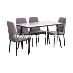 Dining Table Set 4 Chair - IMPORTA DT MATTO 4P / Black 